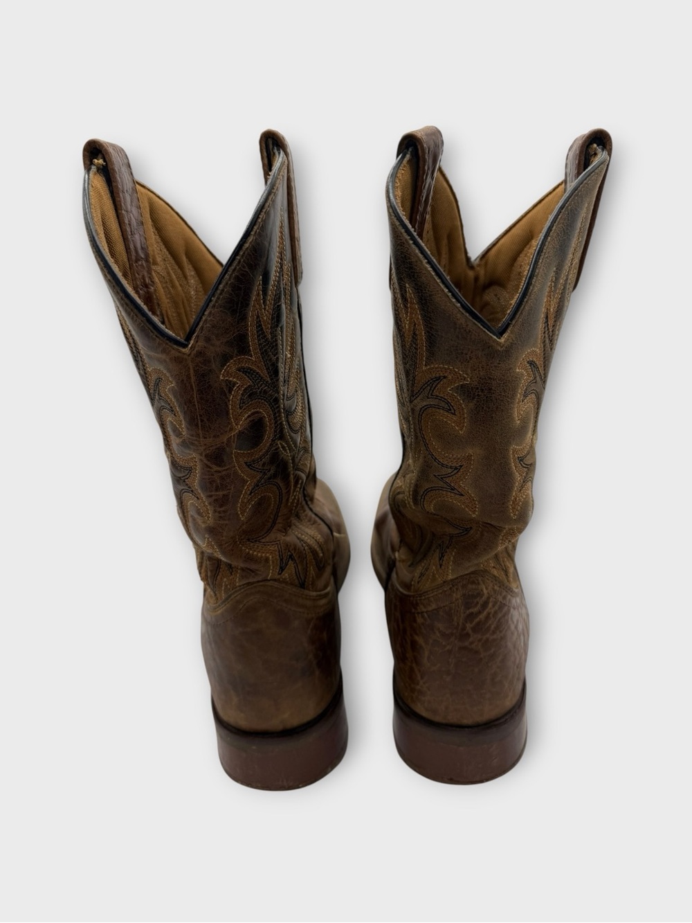 Laredo Durant Brown Distressed Leather Western Cowboy Boots Mens Size 9 Nice! - Picture 5 of 7